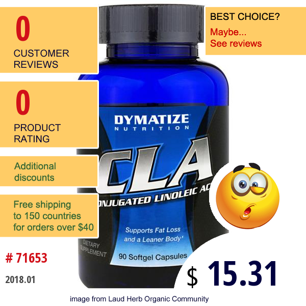 Dymatize Nutrition, Cla, Conjugated Linoleic Acid, 90 Softgel Capsules