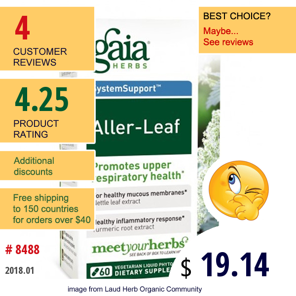 Gaia Herbs, Aller-Leaf, 60 Vegetarian Liquid Phyto-Caps  
