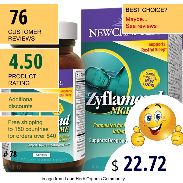 New Chapter, Zyflamend Nighttime, 60 Softgels  