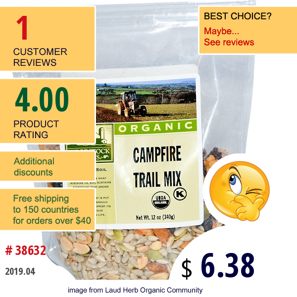 Woodstock, Organic Campfire Trail Mix, 12 Oz (340 G)  