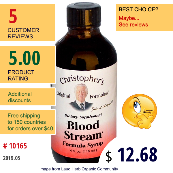 Christophers Original Formulas, Blood Stream Formula Syrup, 4 Fl Oz (118 Ml)  