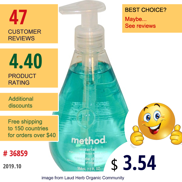 Method, Hand Wash, Waterfall, 12 Fl Oz (354 Ml) Method, Hand Wash, Waterfall, 12 Fl Oz (354 Ml)
