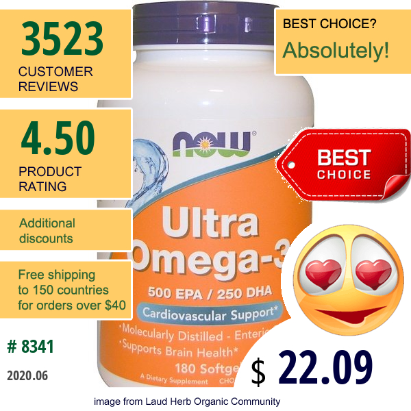 Now Foods, Ultra Omega-3, 180 Softgels