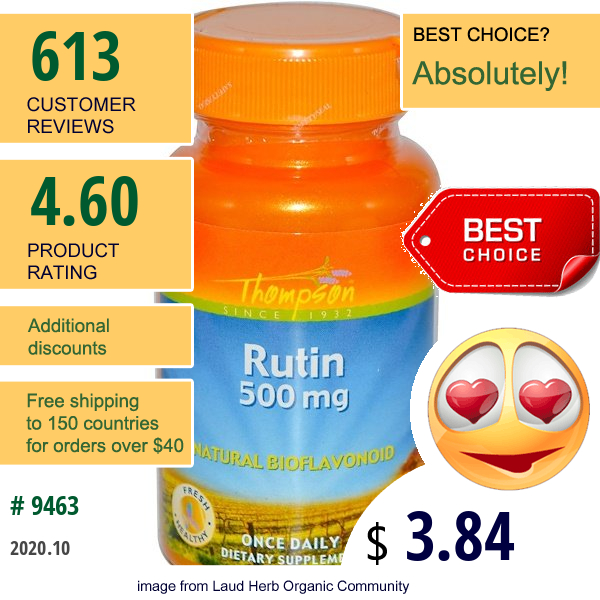 Thompson, Rutin, 500 Mg, 60 Tablets