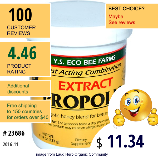 Y.s. Eco Bee Farms, Propolis, Extract, 11.4 Oz (323 G)