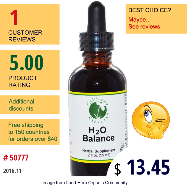 California Xtracts, H2O Balance, 2 Fl Oz (59 Ml)  