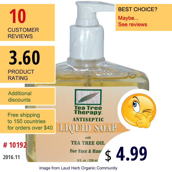 Tea Tree Therapy, Antiseptic, Liquid Soap, 8 Fl Oz (236 Ml)