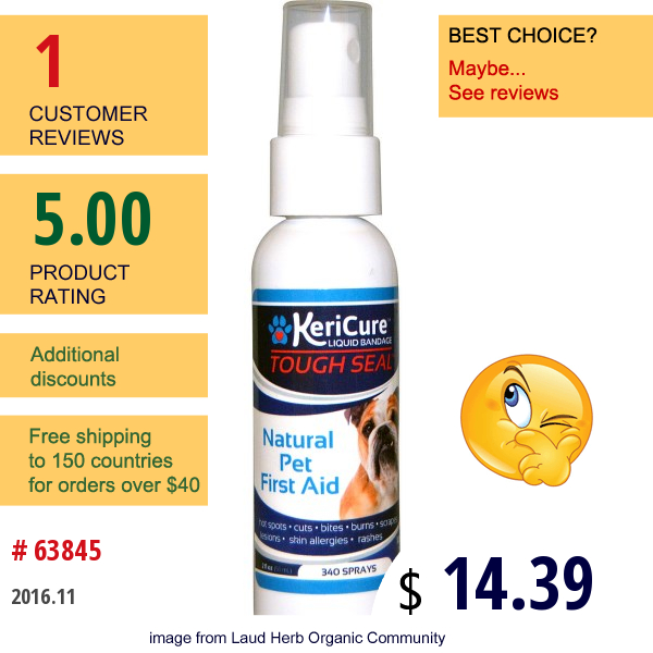 Kericure, Tough Seal, Natural Pet First Aid, 2 Fl Oz (55 Ml)