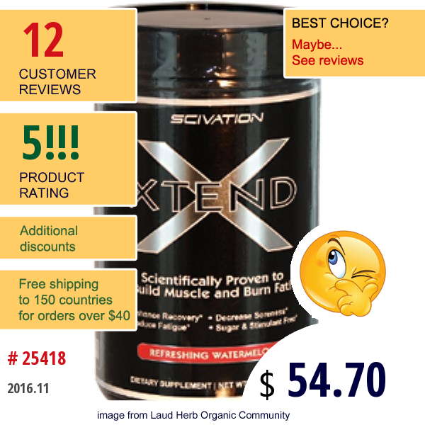 Scivation, Xtend, Refreshing Watermelon, 1016.1 G  