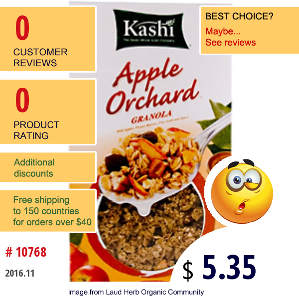 Kashi, Apple Orchard, Granola Cereal, 13.7 Oz (388 G)  
