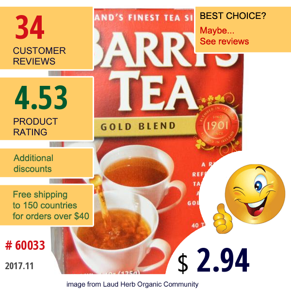 Barrys Tea, Gold Blend, 40 Tea Bags