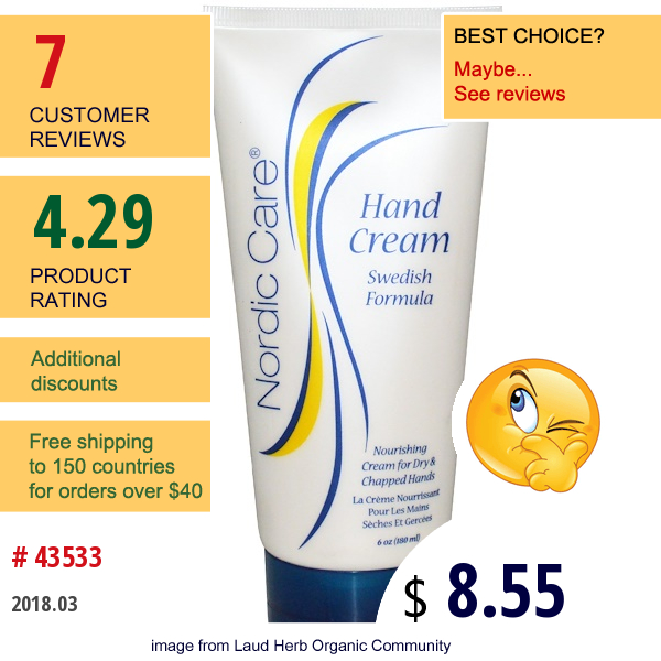 Nordic Care, Llc., Hand Cream, 6 Oz (180 Ml) Nordic Care, Llc., Hand Cream, 6 Oz (180 Ml)