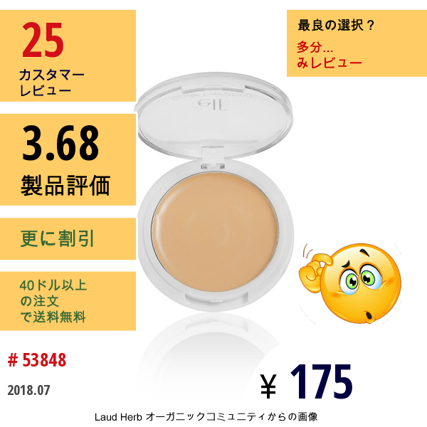 E.l.f. Cosmetics, カバー・エブリシング・コンシーラー、ライト、 0.141 オンス (4.0 G)  