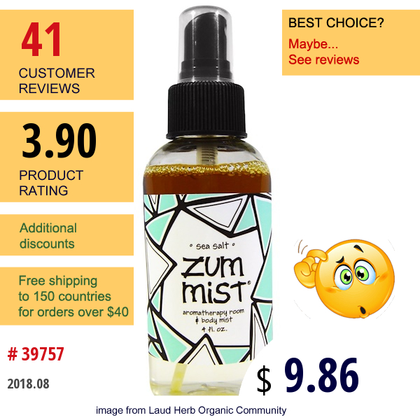 Indigo Wild, Zum Mist, Aromatherapy Room & Body Mist, Sea Salt, 4 Fl Oz