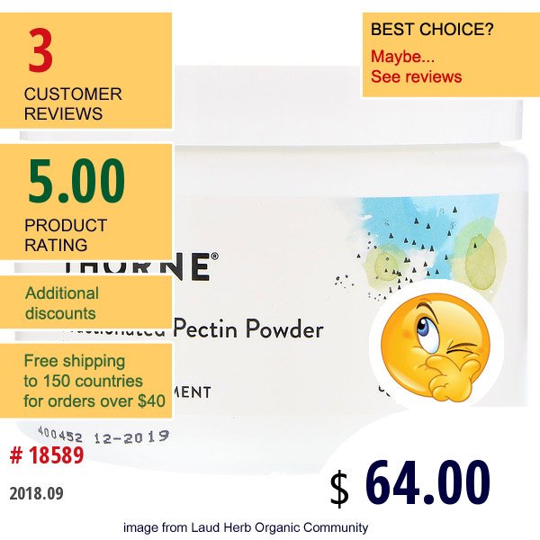 Thorne Research, Fractionated Pectin Powder, 5.3 Oz (150 G)