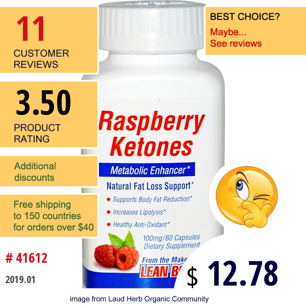 Labrada Nutrition, Raspberry Ketones, Metabolic Enhancer, 100 Mg, 60 Capsules  