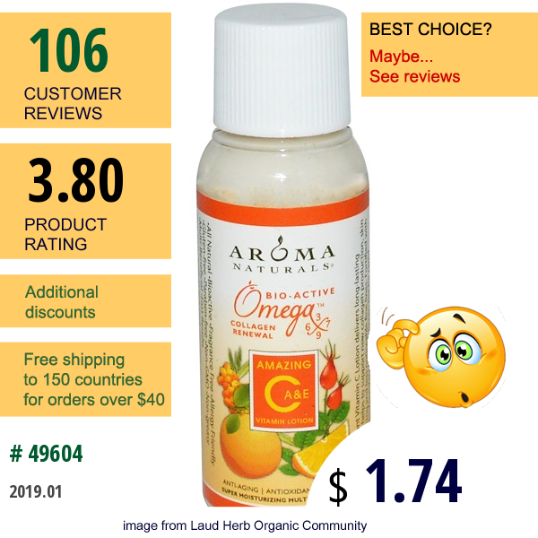 Aroma Naturals, Vitamin C Lotion, Amazing C, A & E, 1 Oz (30 G)  