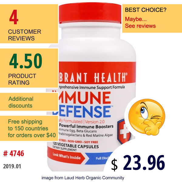Vibrant Health, Immune Defense, Version 2.0, 60 Veggie Caps  