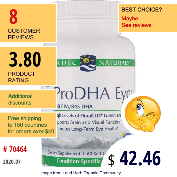 Nordic Naturals, Prodha Eye, 1000 Mg, 60 Softgels  