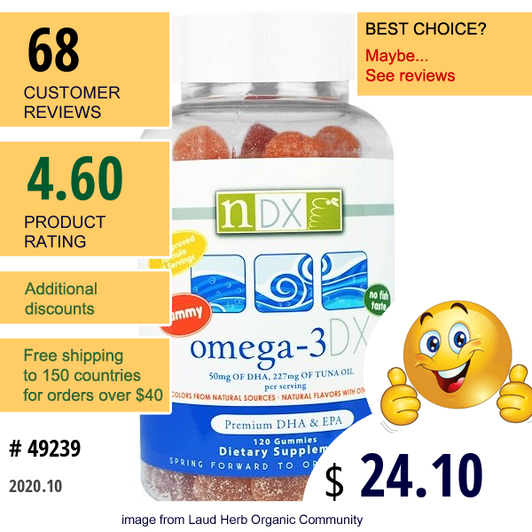 Natural Dynamix (Ndx), Omega-3 Dx, 120 Gummies