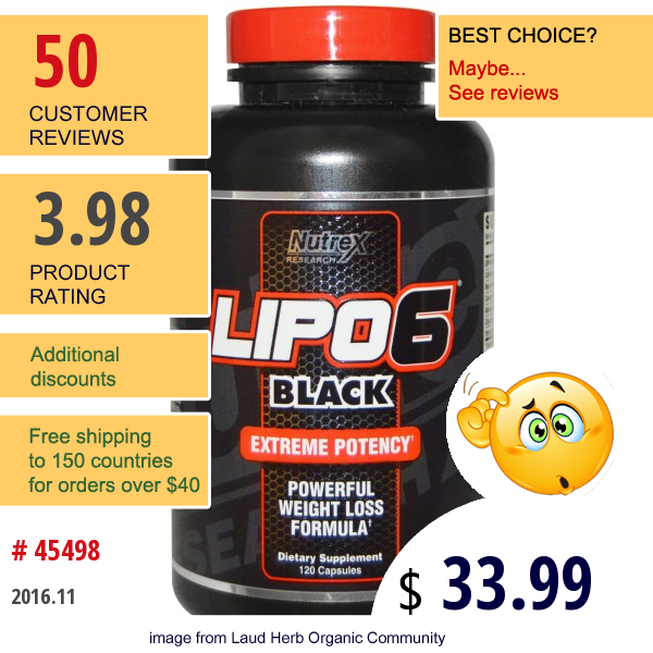 Nutrex Research Labs, Lipo 6 Black, 120 Capsules  