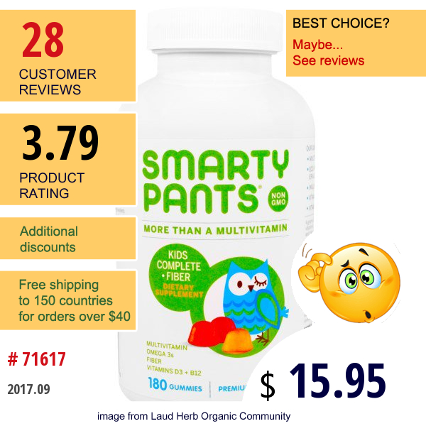 Smartypants, Kids Complete Fiber Multivitamin, 180 Gummies