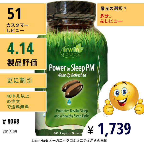 Irwin Naturals, パワー・トゥ・スリープ Pm, 液状ソフトジェル 60 粒