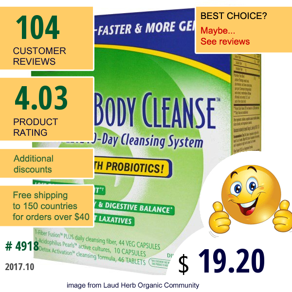 Enzymatic Therapy, Whole Body Cleanse, Complete 10-Day Cleansing System, 3 Part Program