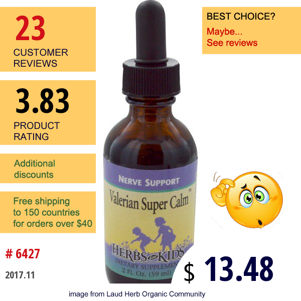 Herbs For Kids, Valerian Super Calm, 2 Fl Oz (59 Ml)