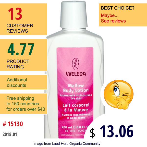 Weleda, Mallow Body Lotion, 6.8 Fl Oz (200 Ml)  