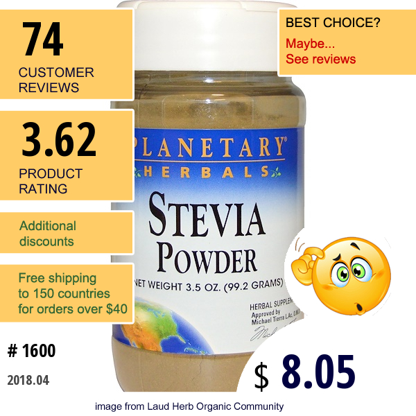 Planetary Herbals, Stevia Powder, 3.5 Oz (99.2 G)  