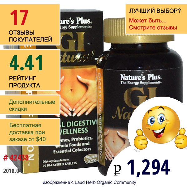 Natures Plus, Идеальное Пищеварение, Gi Natural, 90 Двухслойных Таблеток