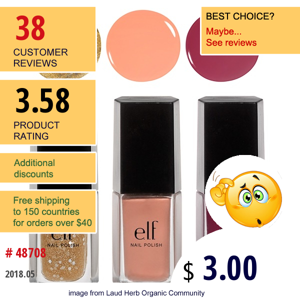 E.l.f. Cosmetics, Glam Bam Nail Polish Set, 0.203 Fl Oz (6 Ml) Each  