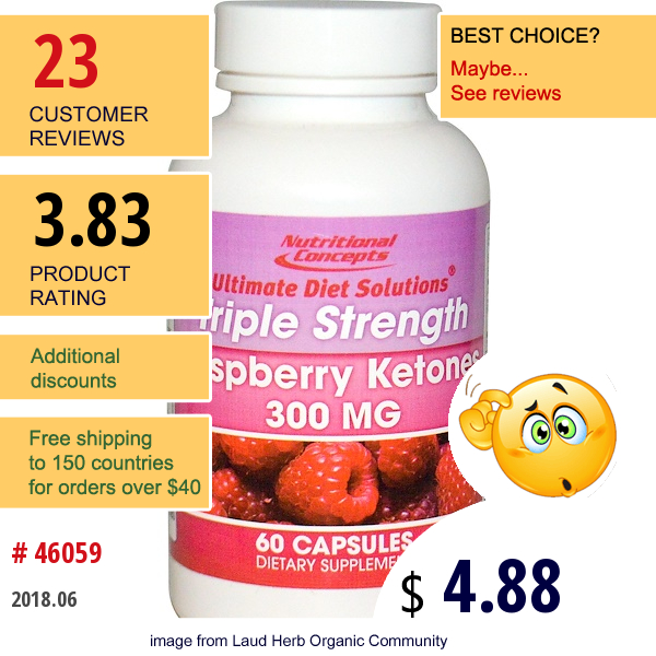 Nuco, Raspberry Ketones, Triple Strength, 300 Mg, 60 Capsules  