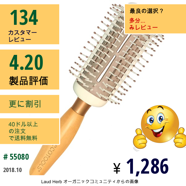 Ecotools, スタイラー + スムーサーブラシ、 1ブラシ