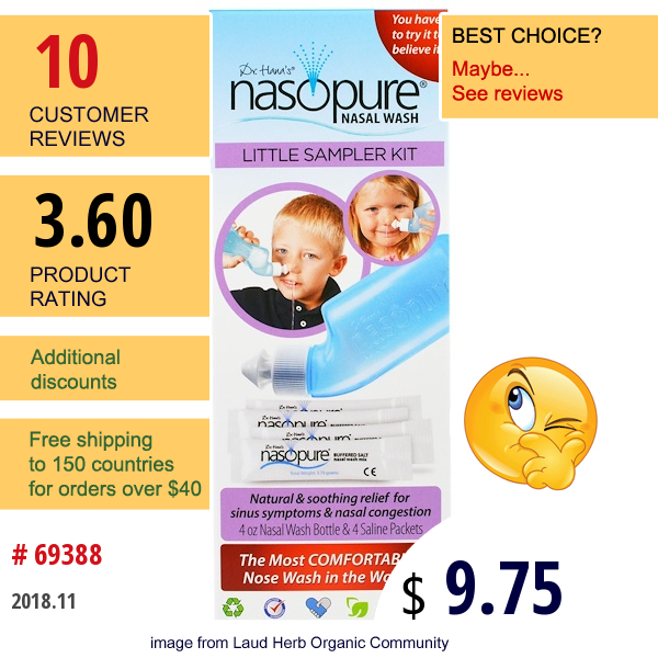 Nasopure, Nasal Wash, Little Sampler Kit, 1 Kit Nasopure, Nasal Wash, Little Sampler Kit, 1 Kit