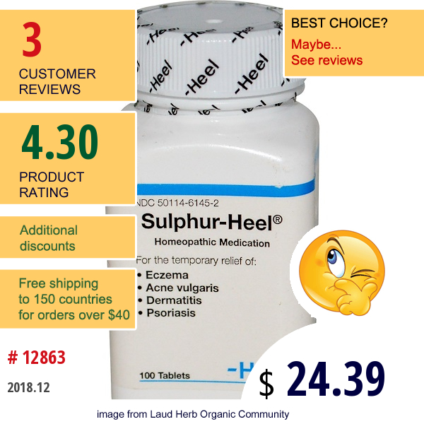 Medinatura, Sulphur-Heel, 100 Tablets  