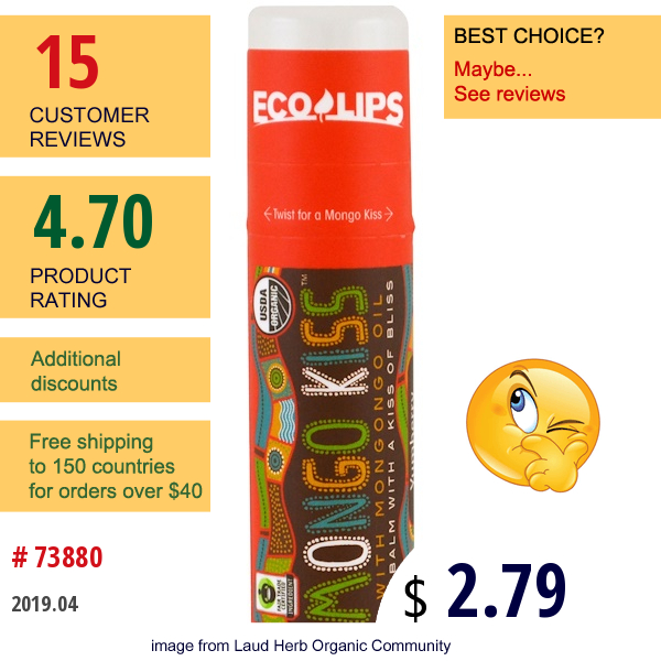 Eco Lips , Mongo Kiss, Lip Balm, Yumberry, .25 Oz (7 G)