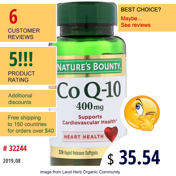 Nature'S Bounty, Co Q-10, 400 Mg, 39 Rapid Release Softgels