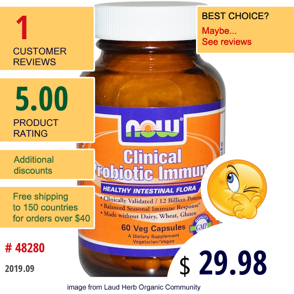 Now Foods, Clinical Probiotic Immune, 60 Veggie Caps  