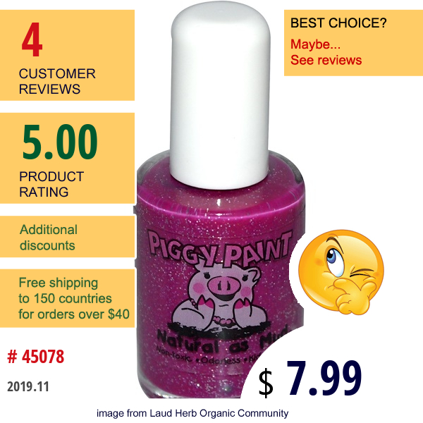 Piggy Paint, Nail Polish, Glamour Girl, 0.5 Fl Oz (15 Ml) Piggy Paint, Nail Polish, Glamour Girl, 0.5 Fl Oz (15 Ml)