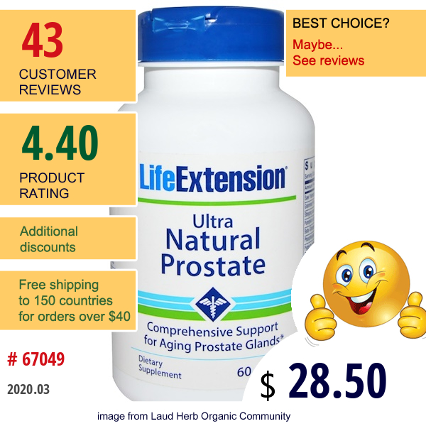 Life Extension, Ultra Natural Prostate, 60 Softgels  