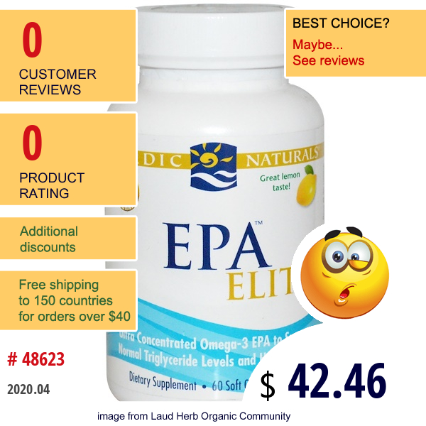 Nordic Naturals, Epa Elite, Lemon, 1000 Mg, 60 Softgels  