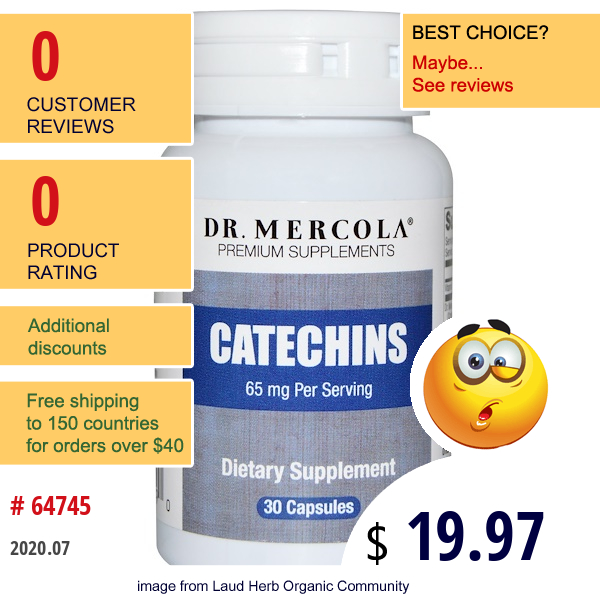 Dr. Mercola, Premium Supplements, Catechins, 65 Mg, 30 Capsules  