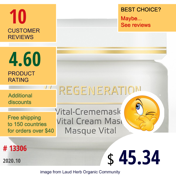 Annemarie Borlind, Ll Regeneration, Vital Cream Mask, 1.69 Fl Oz (50 Ml)  