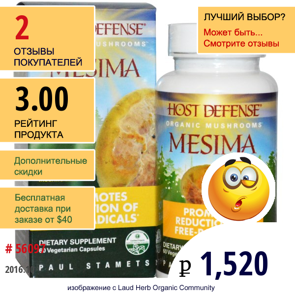 Fungi Perfecti, Иммунная Защита, Mesima, 60 Вегетарианских Капсул