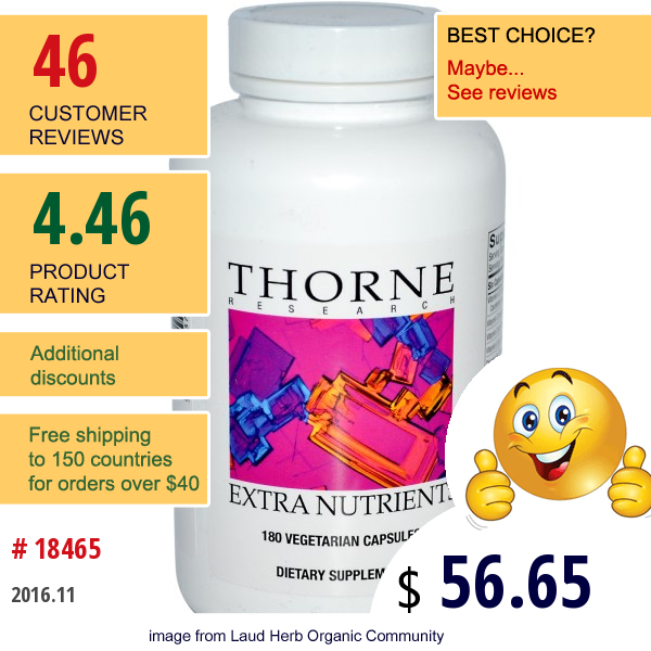 Thorne Research, Extra Nutrients, 180 Veggie Caps