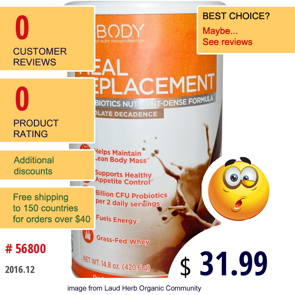 Rebody Safslim, Meal Replacement, Chocolate Decadence, 14.8 Oz (420.6 G)  
