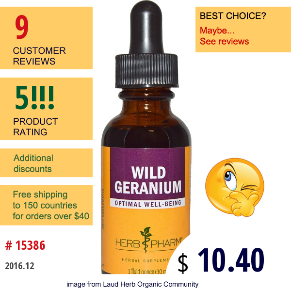 Herb Pharm, Wild Geranium, 1 Fl Oz (30 Ml)