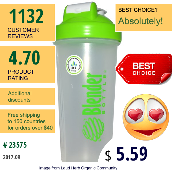 Sundesa, Blender Bottle With Blender Ball, Color: Green, 28 Oz Bottle  